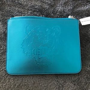 KENZO designer aquamarine clutch